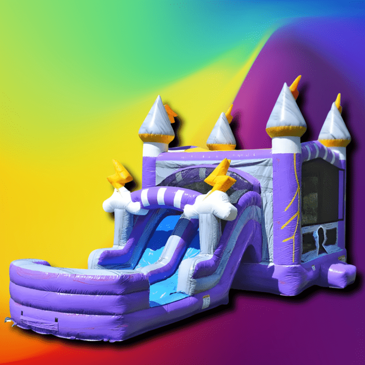 Purple Thunder Bounce House W/ Dual Slides